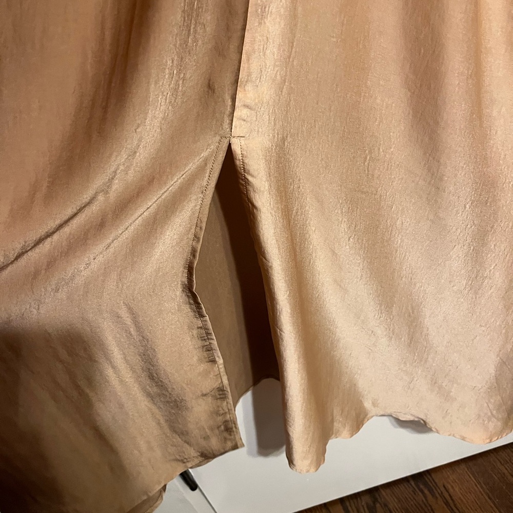 ODDY Satin Twist Front Colorblock midi Dress Size Large - Picture 5 of 6